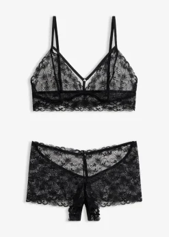 Damen bonprix Wäsche·Erotikwäsche|Erotikwäsche|Bustier+Panty ouvert (2-tlg.Set)