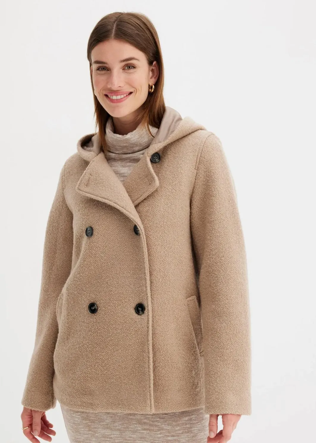 Sale Cabanjacke aus kuscheligem Bouclé Damen Bekleidung·Hosen|Jacken & Mäntel