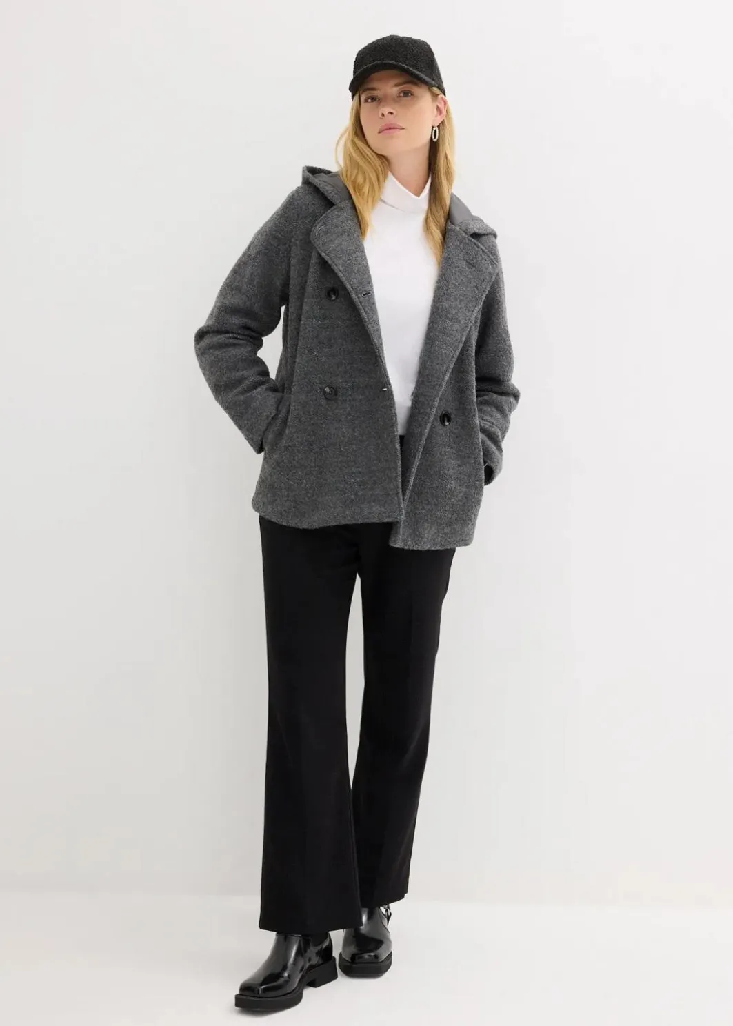 New Cabanjacke aus kuscheligem Bouclé Damen Jacken & Mäntel|Bekleidung·Hosen