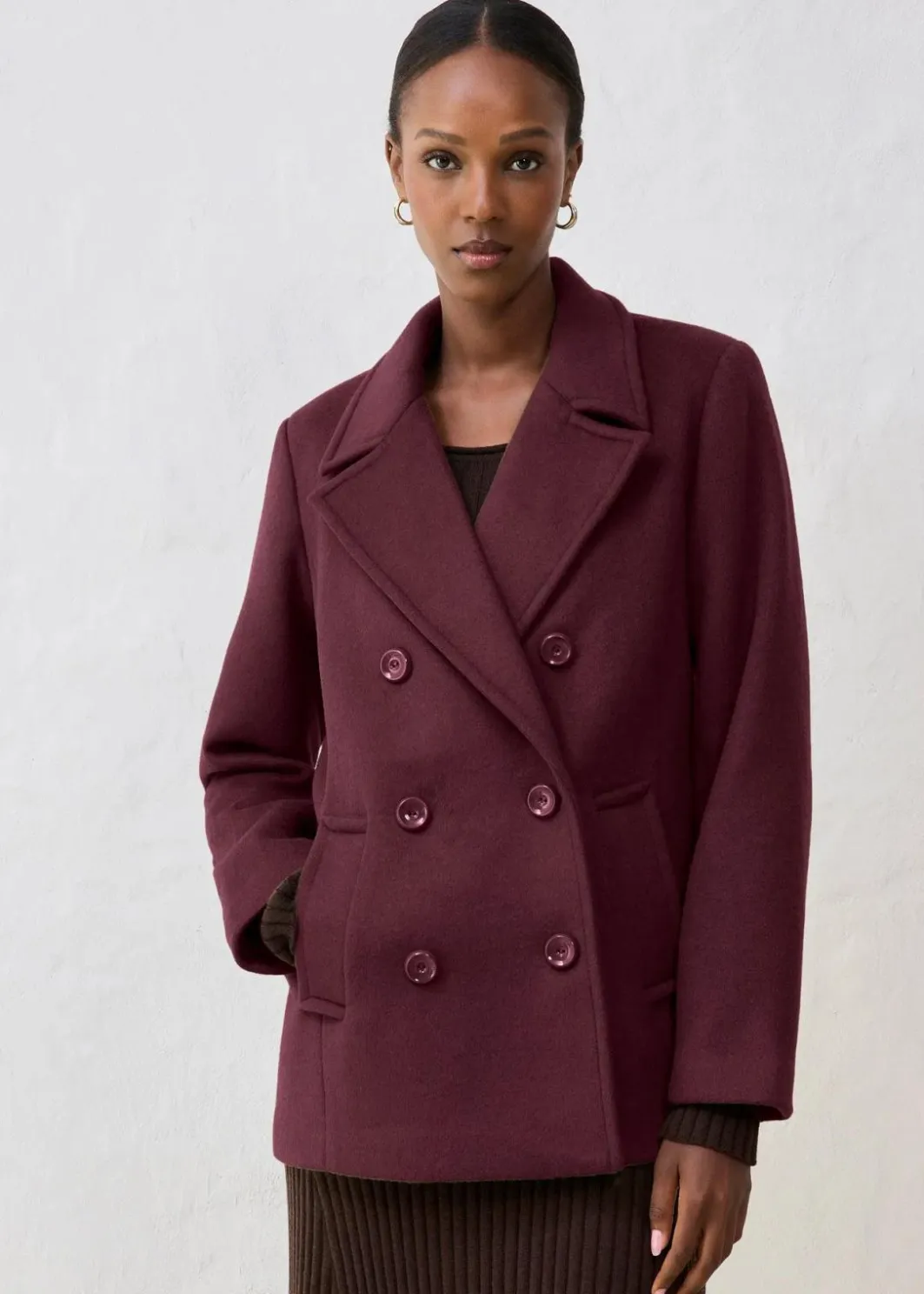 Outlet Cabanjacke aus Wolle Damen Bekleidung·Hosen|Nachhaltigere Materialien