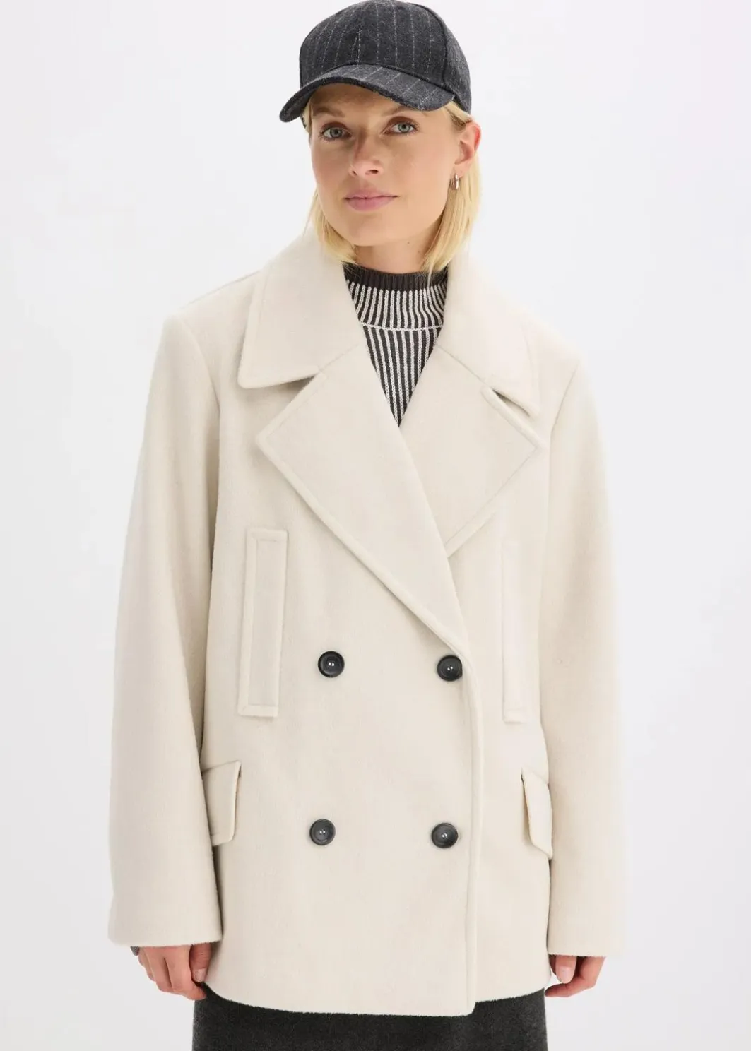 Damen bonprix Bekleidung·Hosen|Jacken & Mäntel|Cabanjacke in Wolloptik