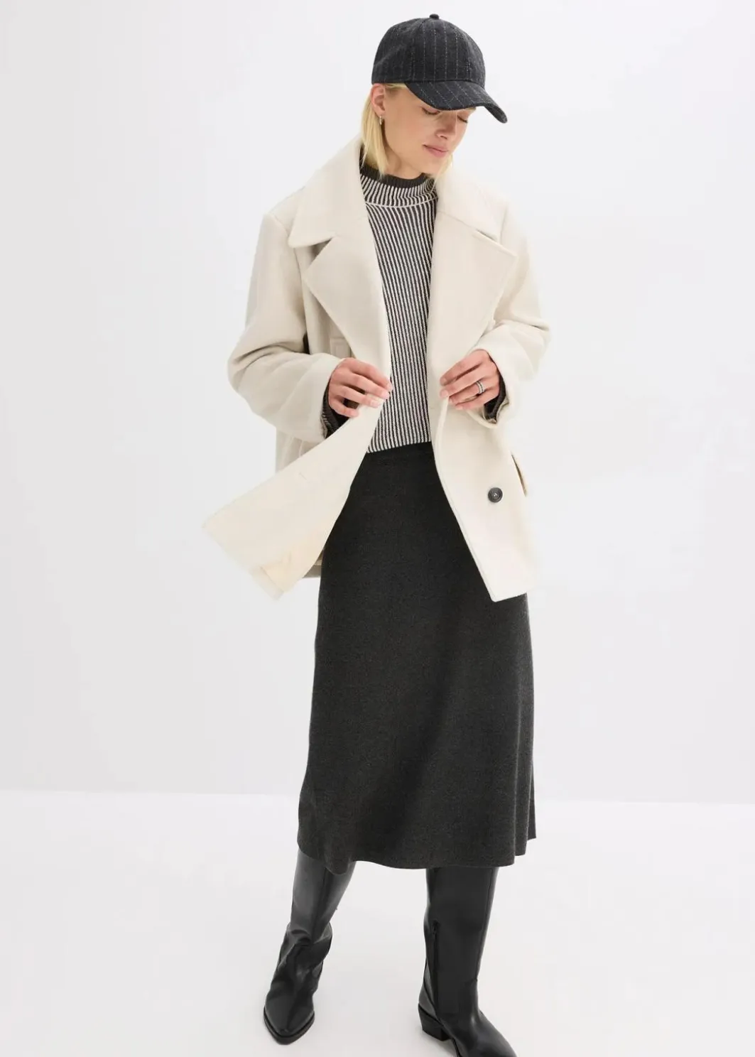 Damen bonprix Bekleidung·Hosen|Jacken & Mäntel|Cabanjacke in Wolloptik