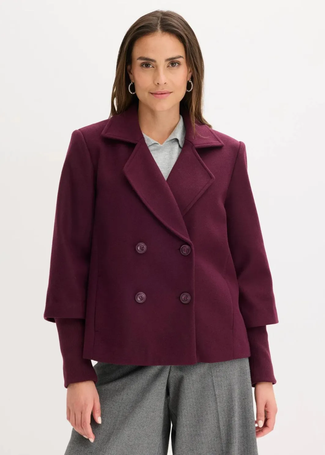 Damen bonprix Jacken & Mäntel|Bekleidung·Hosen|Cabanjacke mit Strickärmeln