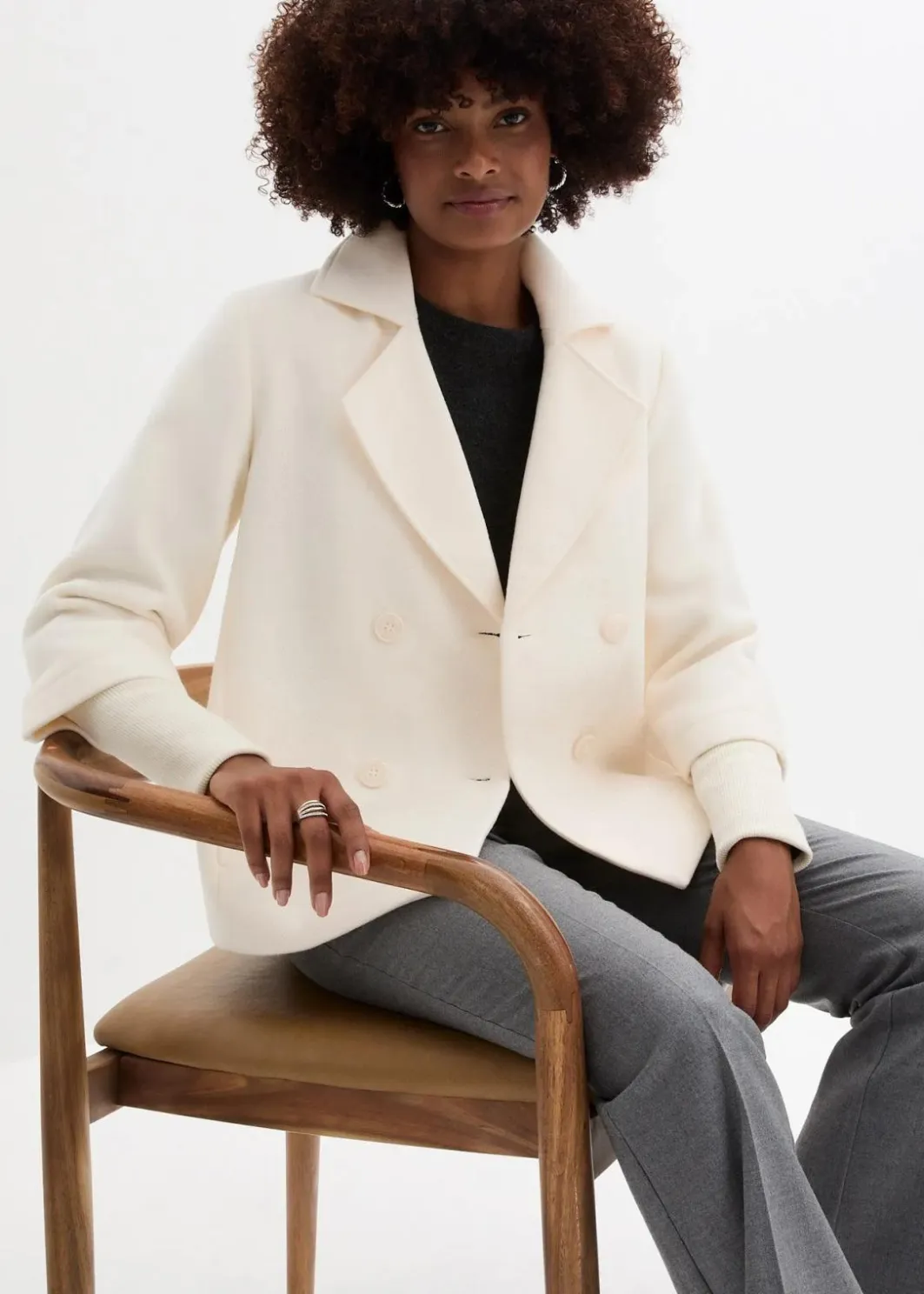 Damen bonprix Bekleidung·Hosen|Jacken & Mäntel|Cabanjacke mit Strickärmeln