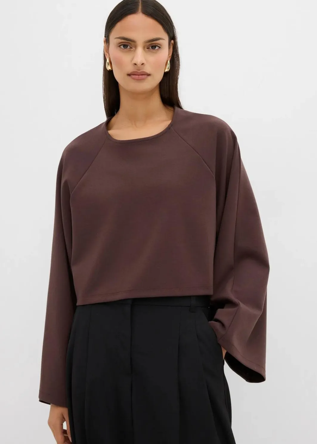 Damen bonprix Shirts & Tops|Cape-Langarmshirt
