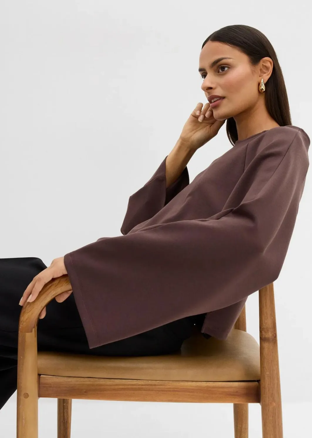 Damen bonprix Shirts & Tops|Cape-Langarmshirt