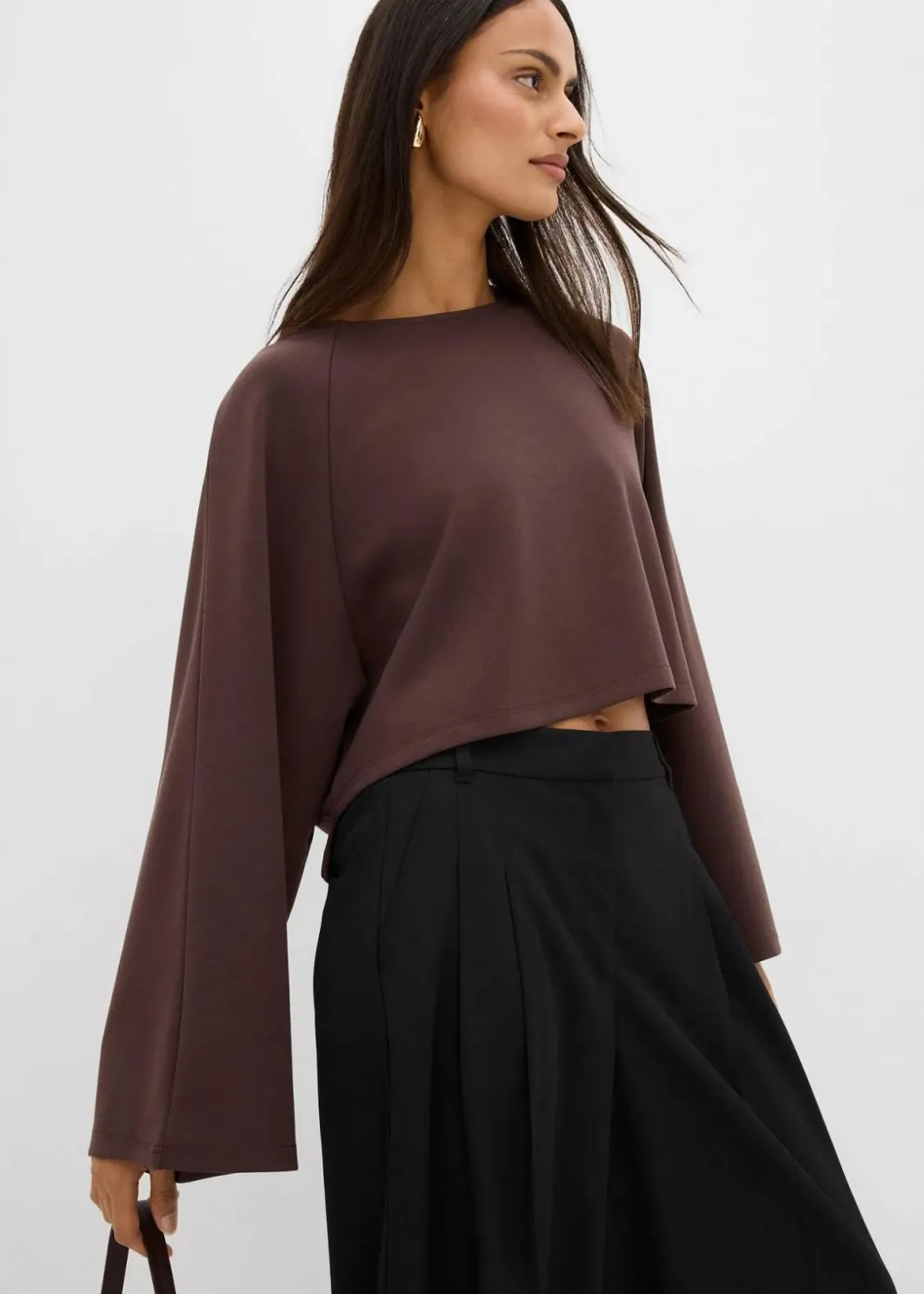 Damen bonprix Shirts & Tops|Cape-Langarmshirt