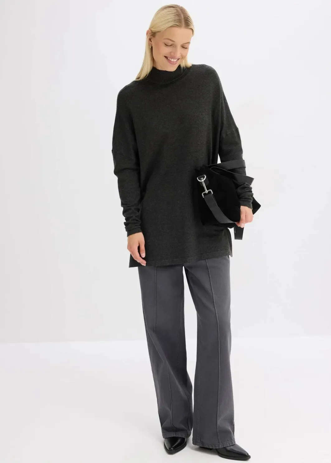 Discount Cape-Pullover aus aus softem Viskose-Mix Damen Pullover & Strickjacken|Strickmode