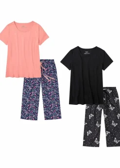 Online Capri Pyjama aus reiner Baumwolle (2er Pack) Damen Wäsche·Nachtwäsche|Nachtwäsche