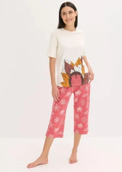 Capri Pyjama aus reiner Bio-Baumwolle Damen Nachhaltigere Materialien|Nachtwäsche