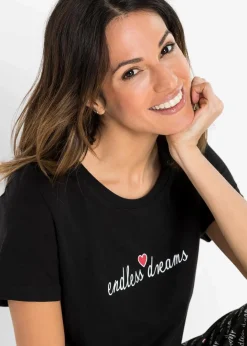 Damen bonprix Wäsche·Nachtwäsche|Nachtwäsche|Capri Pyjama aus reiner Baumwolle
