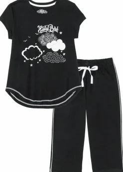 Damen bonprix Nachhaltigere Materialien|Nachtwäsche|Capri Pyjama aus reiner Bio-Baumwolle