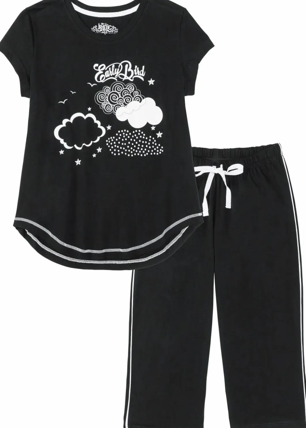 Damen bonprix Nachhaltigere Materialien|Nachtwäsche|Capri Pyjama aus reiner Bio-Baumwolle