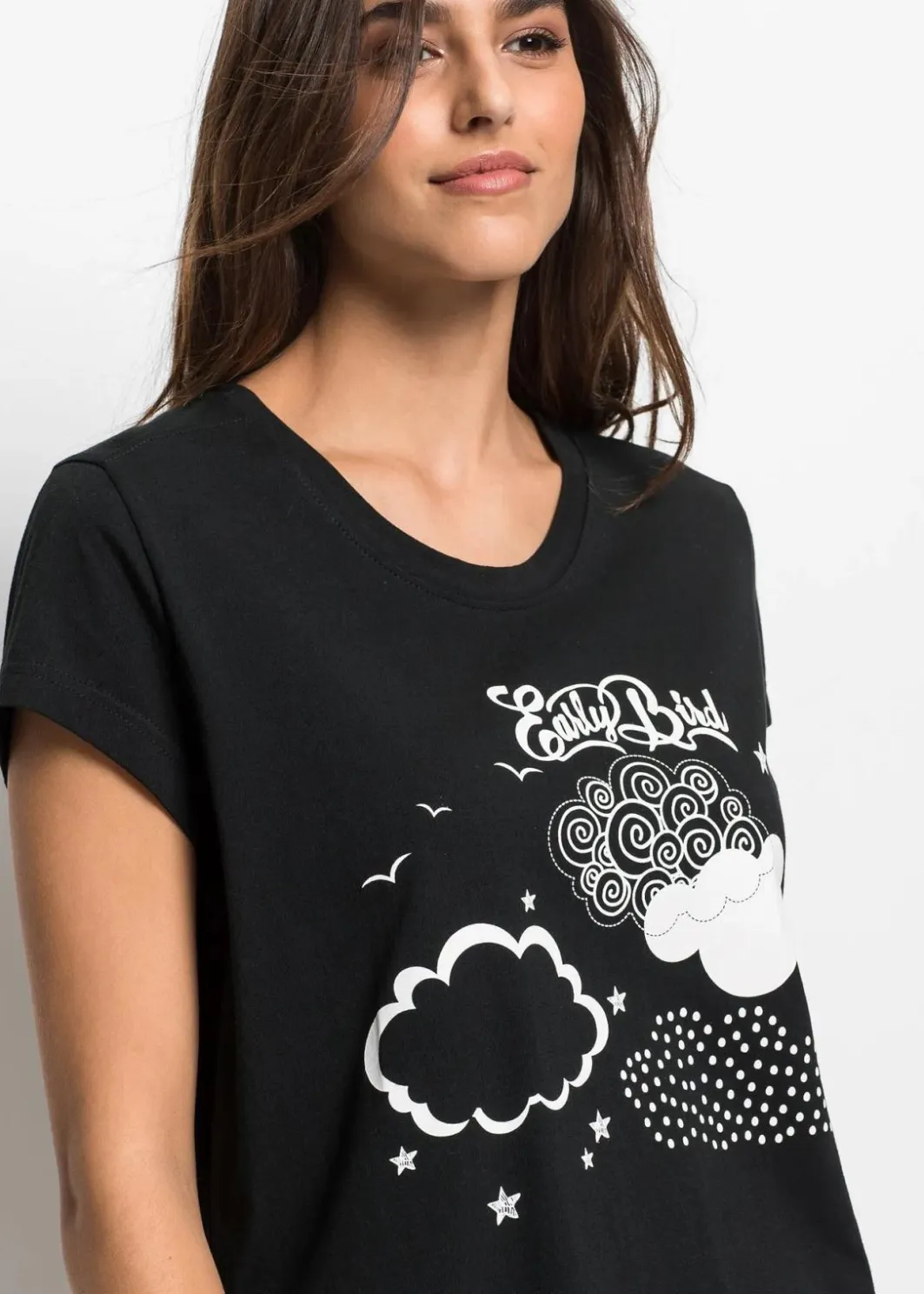 Damen bonprix Nachhaltigere Materialien|Nachtwäsche|Capri Pyjama aus reiner Bio-Baumwolle