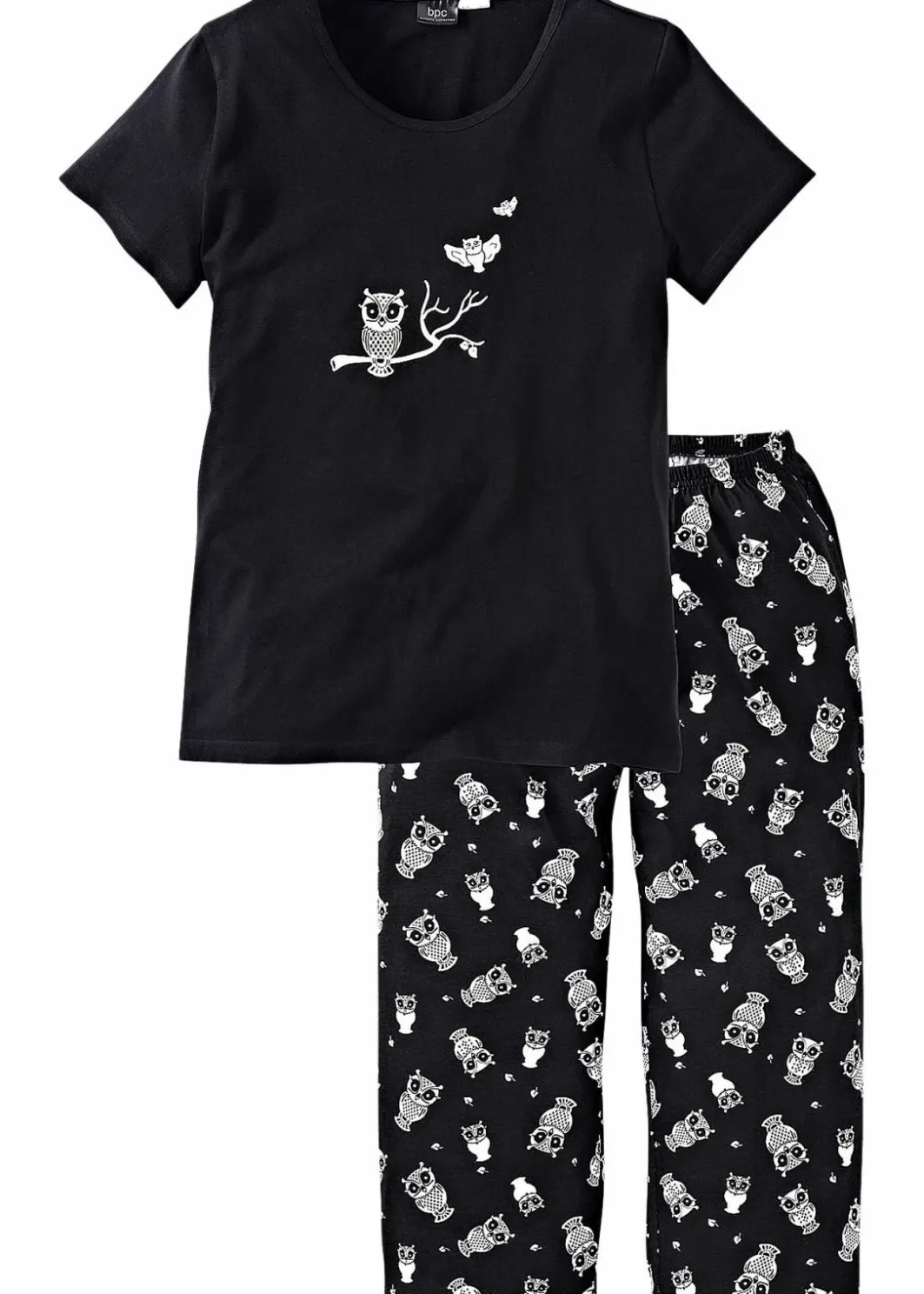 Damen bonprix Nachtwäsche|Wäsche·Nachtwäsche|Capri Pyjama mit kurzen Ärmeln