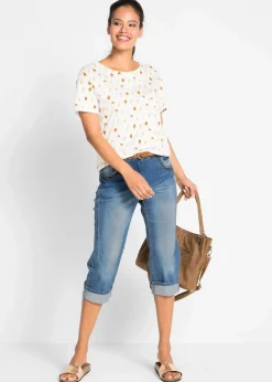 New Capri Slim Fit Jeans, Mid Waist Damen Bekleidung·Shirts & Tops|Jeans