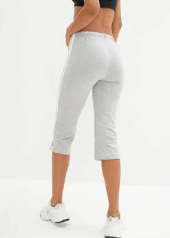 Damen bonprix Basics|Sportbekleidung|Capri-Hose aus Baumwolle mit Stretch (2er Pack)