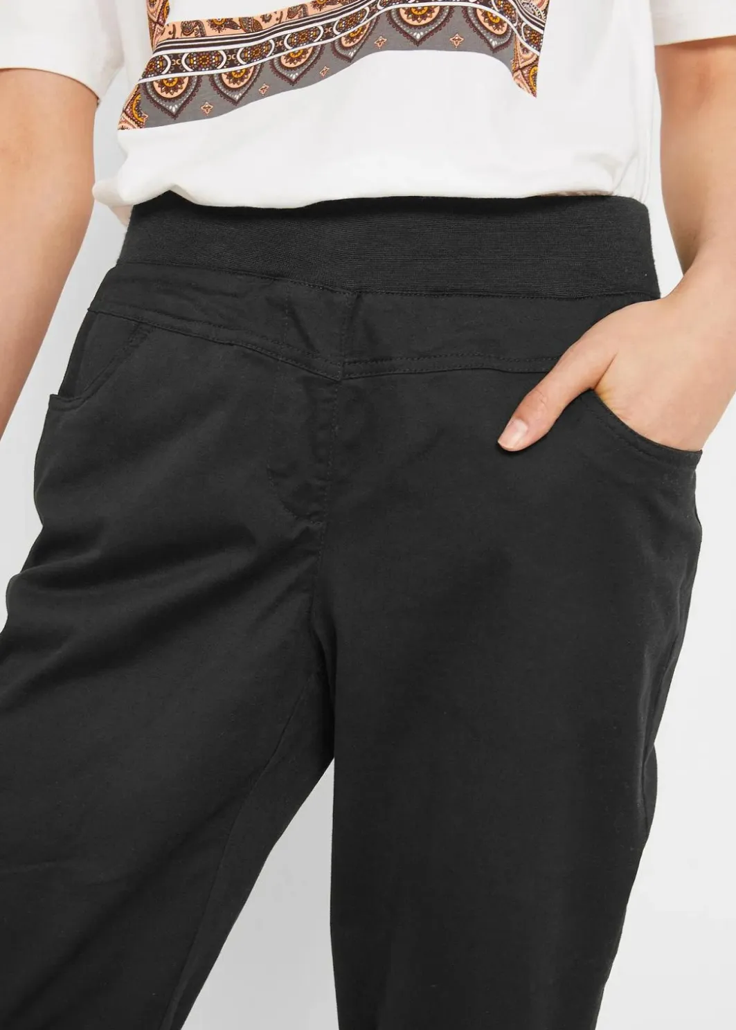 Damen bonprix Bekleidung·Kleider|Hosen|Capri-Hose aus Baumwoll-Mix