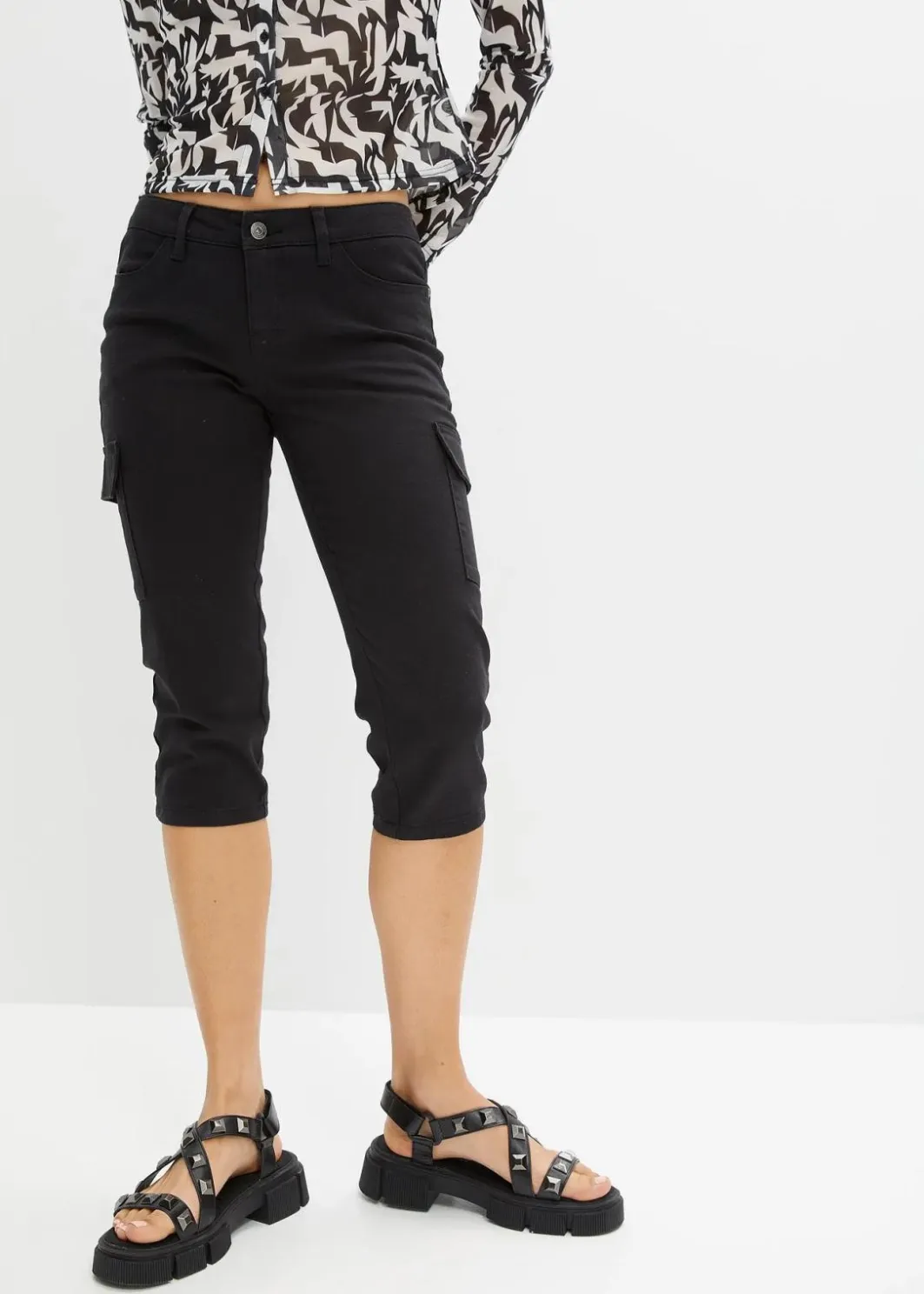 Best Capri-Hose aus elastischem Baumwoll-Mix Damen Hosen