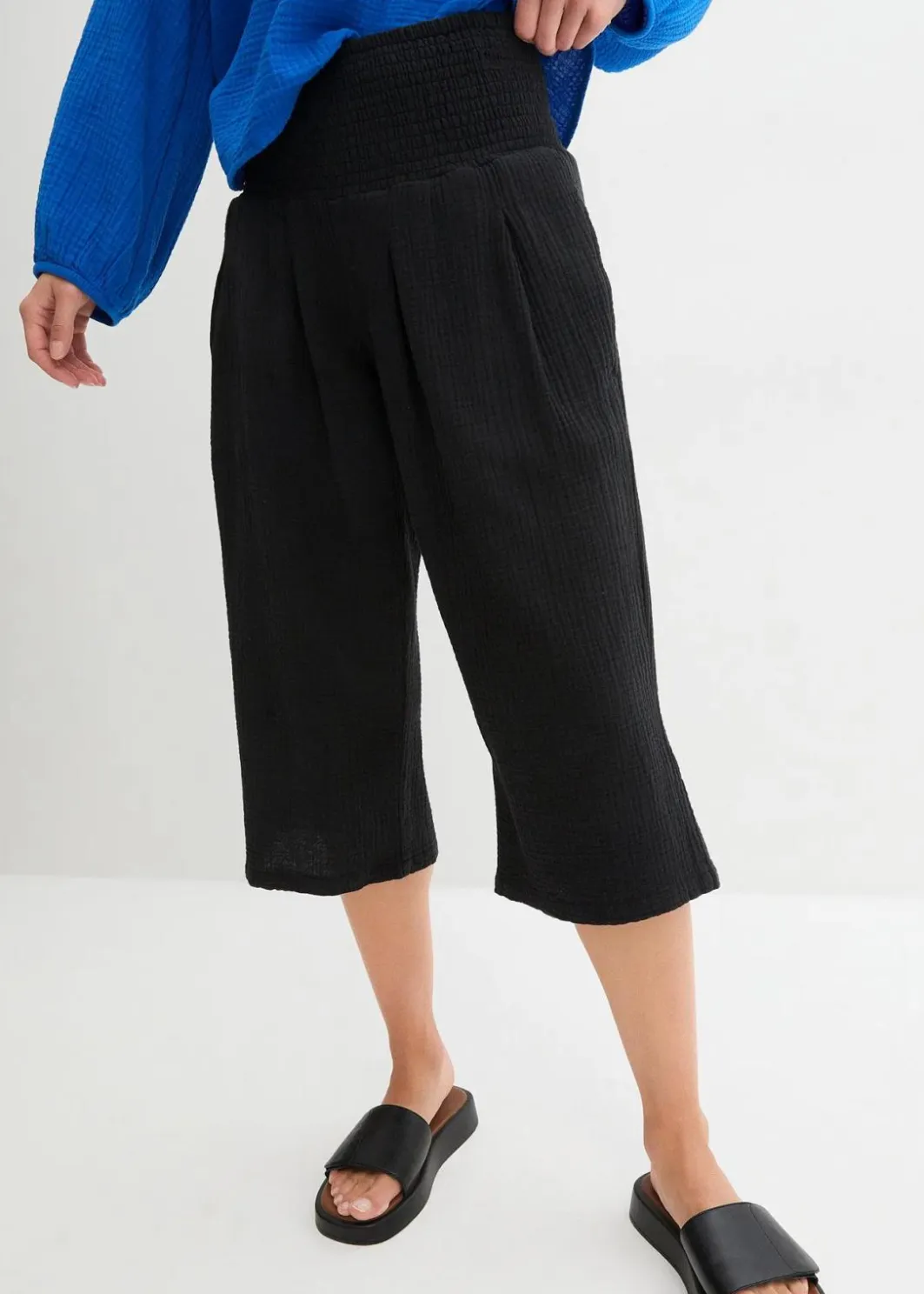 Damen bonprix Bekleidung·Kleider|Hosen|Capri-Hose aus softem Musselin