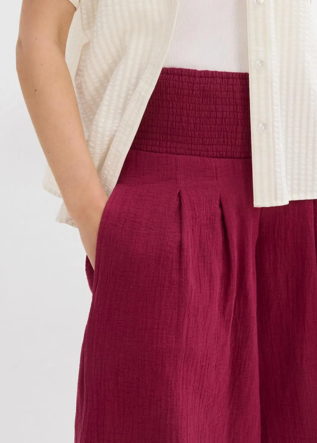 Capri-Hose aus softem Musselin Damen Hosen|Bekleidung·Kleider