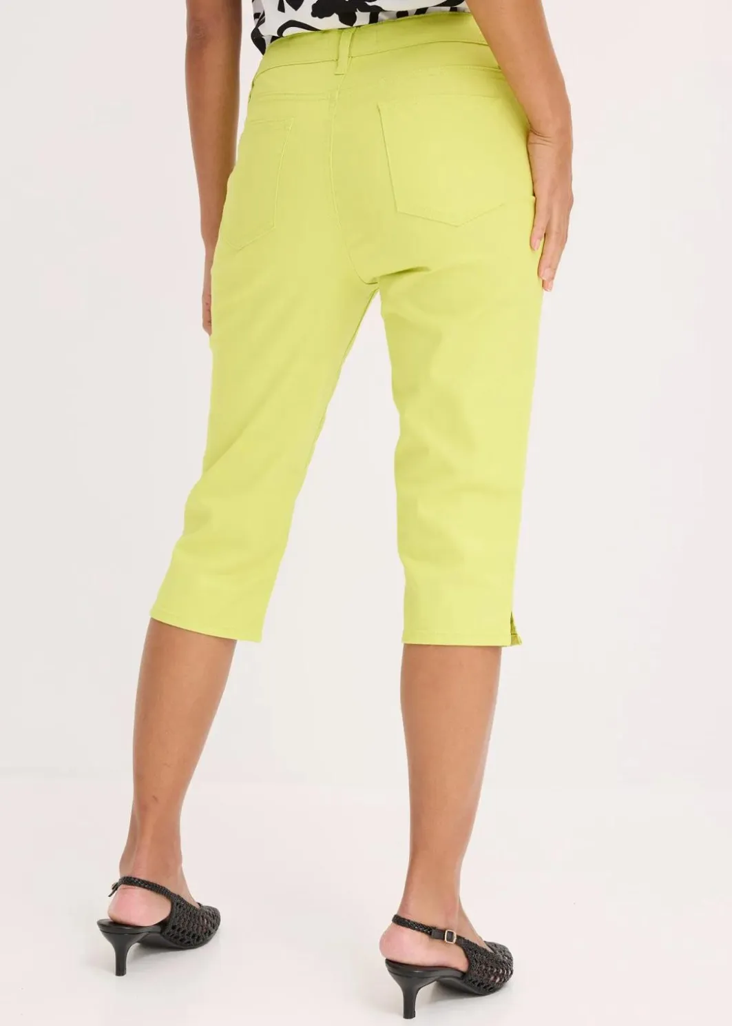 Damen bonprix Hosen|Bekleidung·Kleider|Capri-Hose mit Bequembund