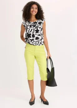 Damen bonprix Hosen|Bekleidung·Kleider|Capri-Hose mit Bequembund