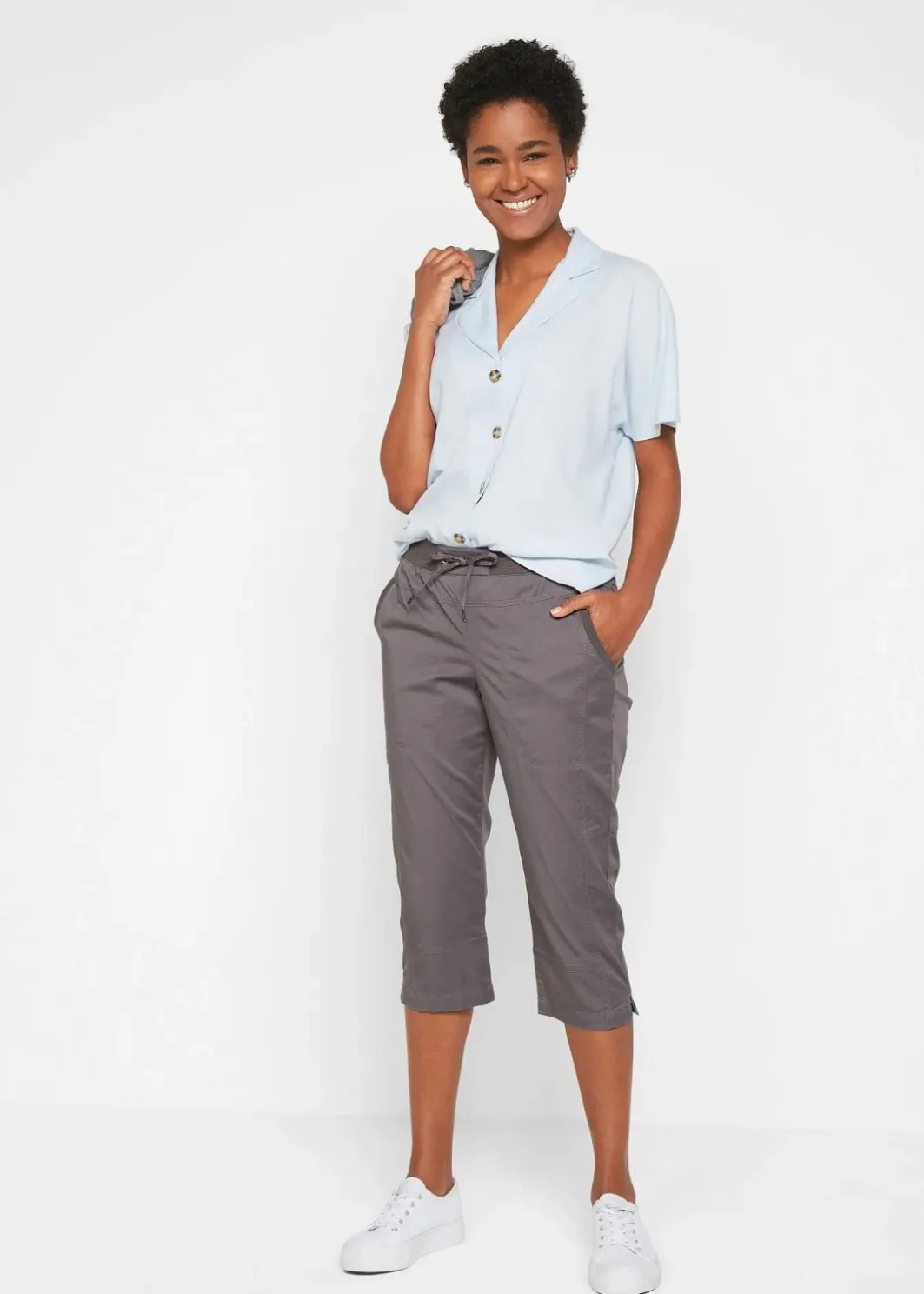 Outlet Caprihose mit Bindeband Damen Hosen|Bekleidung·Kleider