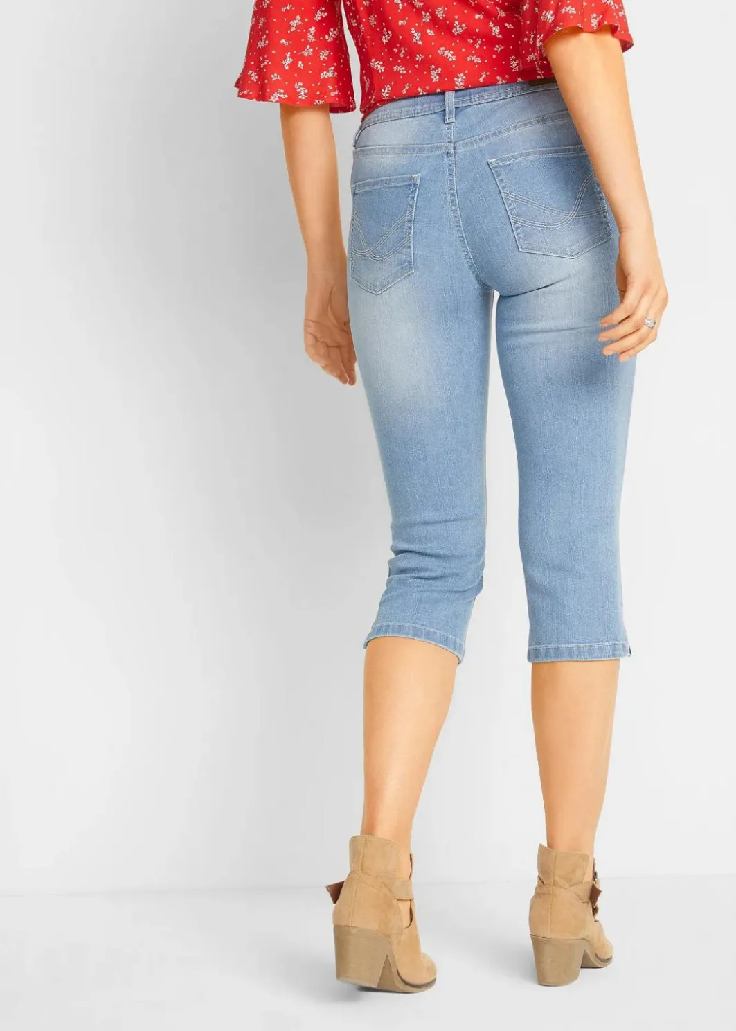 Damen bonprix Jeans|Bekleidung·Shirts & Tops|Capri-Komfort-Stretch-Jeans, 2-er Pack