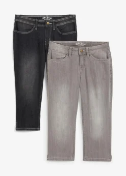 Outlet Capri-Komfort-Stretch-Jeans, 2-er Pack Damen Bekleidung·Shirts & Tops|Jeans