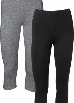 Damen bonprix Basics|Hosen|Capri-Leggings (2er-Pack)