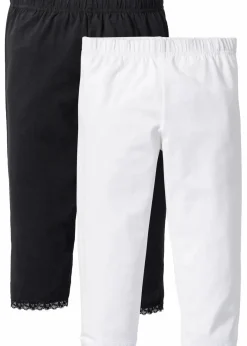 Kinder bonprix Mädchen 9-16 Jahre·Mehrfachpacks|Mädchen 9-16 Jahre·Hosen & Leggings|Capri-Leggings mit Bio-Baumwolle (2er Pack)