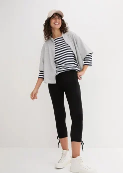Damen bonprix Hosen|Bekleidung·Kleider|Capri-Leggings mit Raffung (2er Pack)