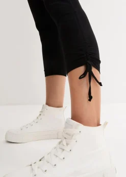 Damen bonprix Hosen|Bekleidung·Kleider|Capri-Leggings mit Raffung (2er Pack)