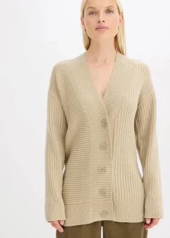Damen bonprix Bekleidung·Umstandsmode|Bekleidung·Jeans|Cardigan mit Rippstrickmuster