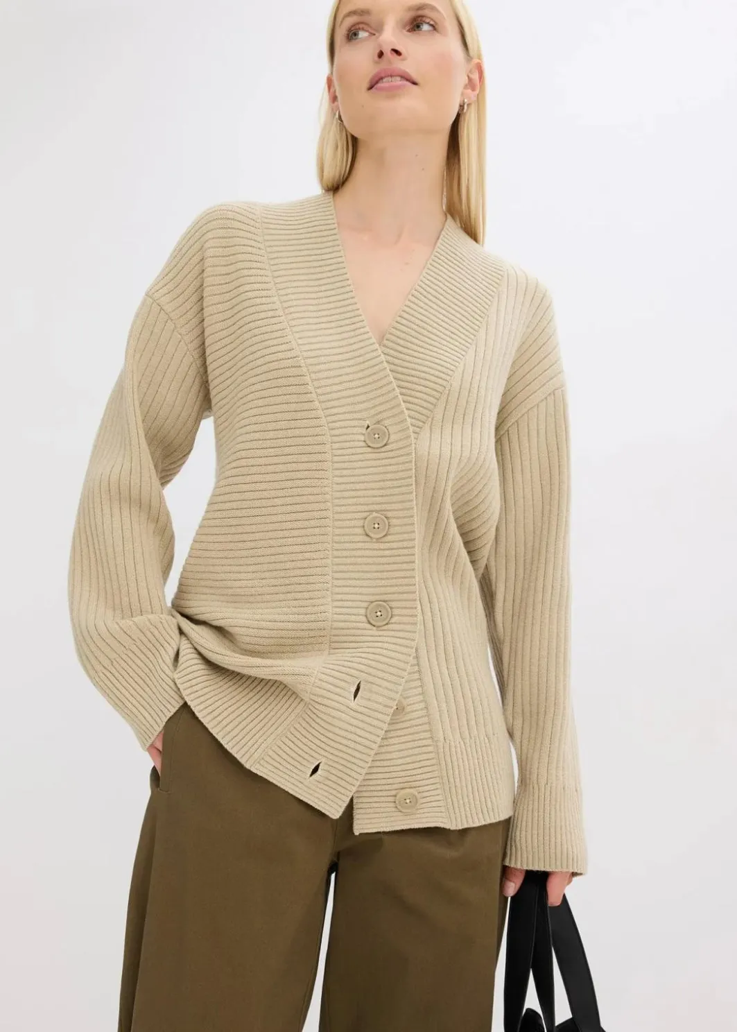 Damen bonprix Bekleidung·Umstandsmode|Bekleidung·Jeans|Cardigan mit Rippstrickmuster