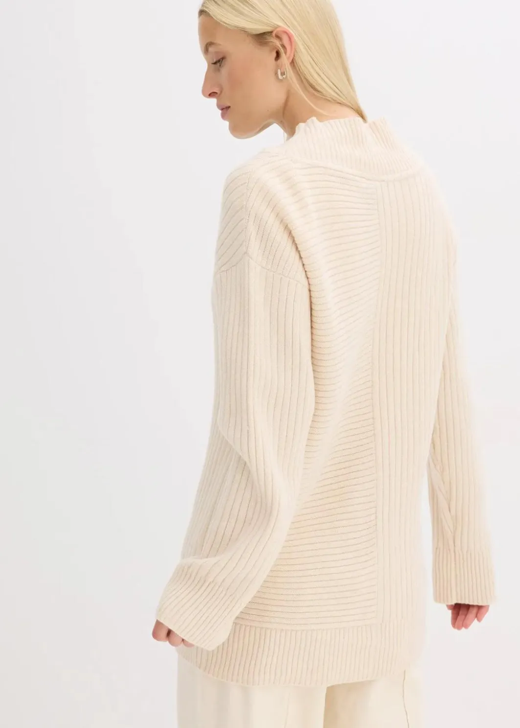 Damen bonprix Pullover & Strickjacken|Strickmode|Cardigan mit Rippstrickmuster