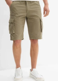 New Cargo-Bermuda aus reiner Baumwolle, Relaxed Fit Herren Hosen|Basics