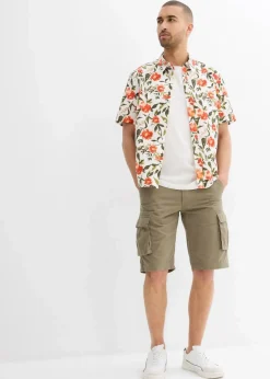 New Cargo-Bermuda aus reiner Baumwolle, Relaxed Fit Herren Hosen|Basics