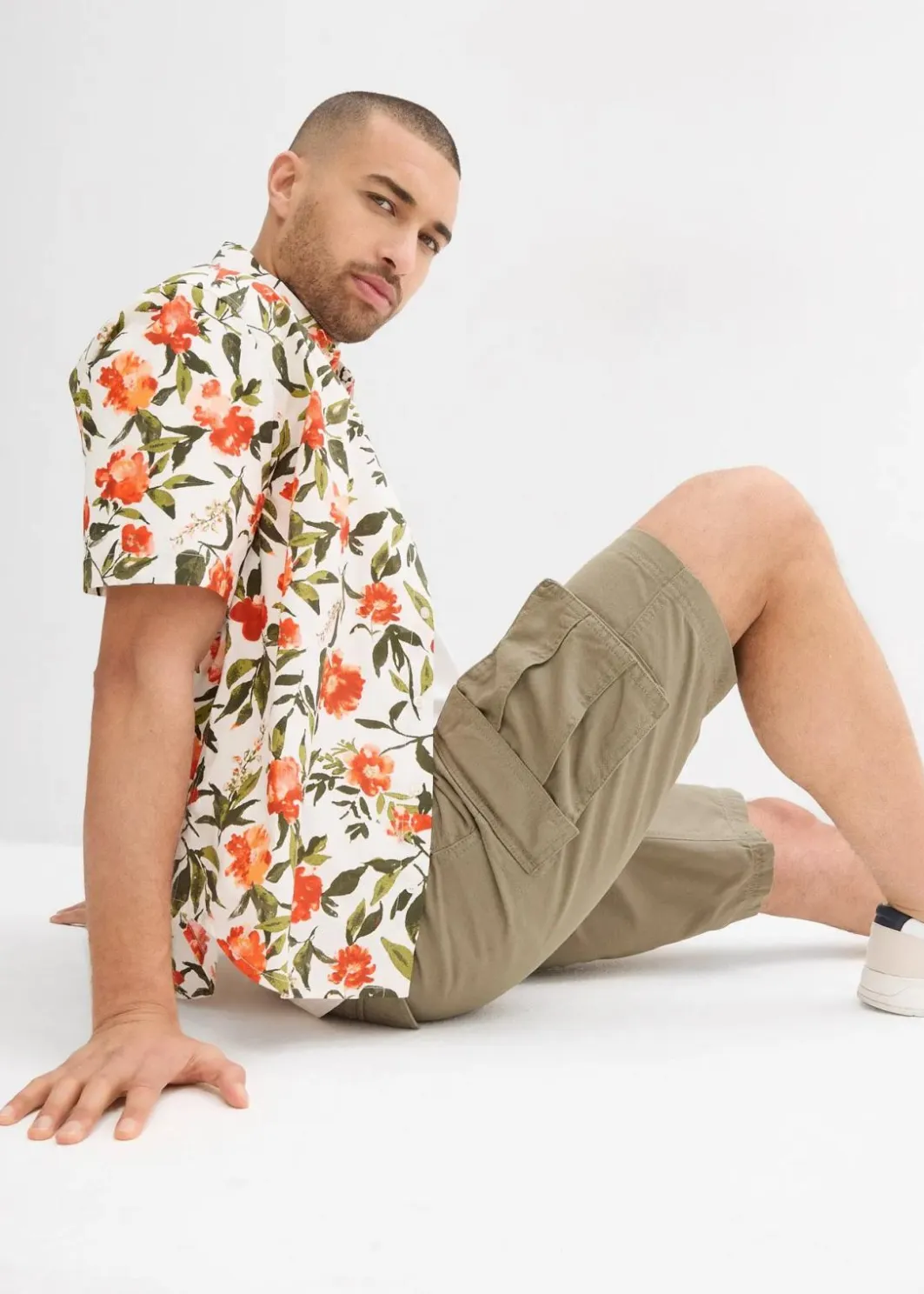 New Cargo-Bermuda aus reiner Baumwolle, Relaxed Fit Herren Hosen|Basics