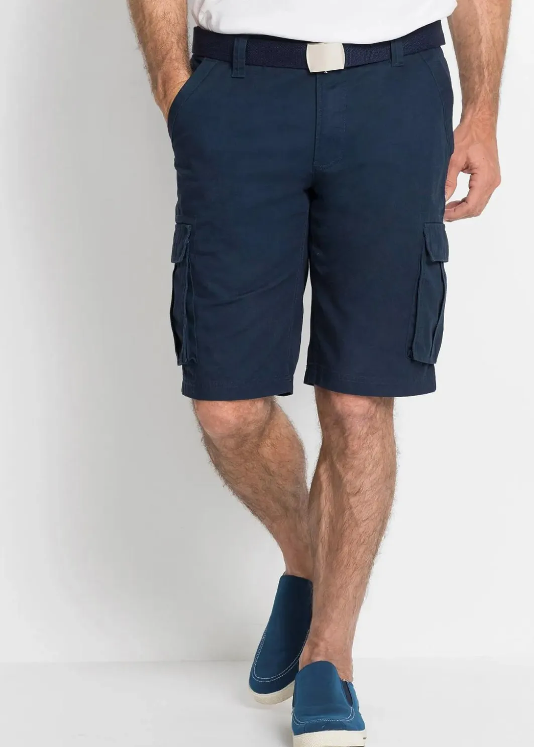 Herren bonprix Große Größen|Shorts|Cargo-Bermuda aus reiner Baumwolle, Relaxed Fit