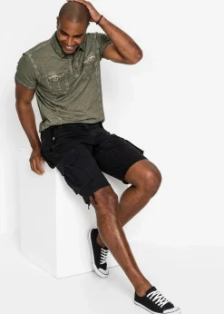 Online Cargo-Bermuda aus reiner Baumwolle, Regular Fit Herren Große Größen|Shorts