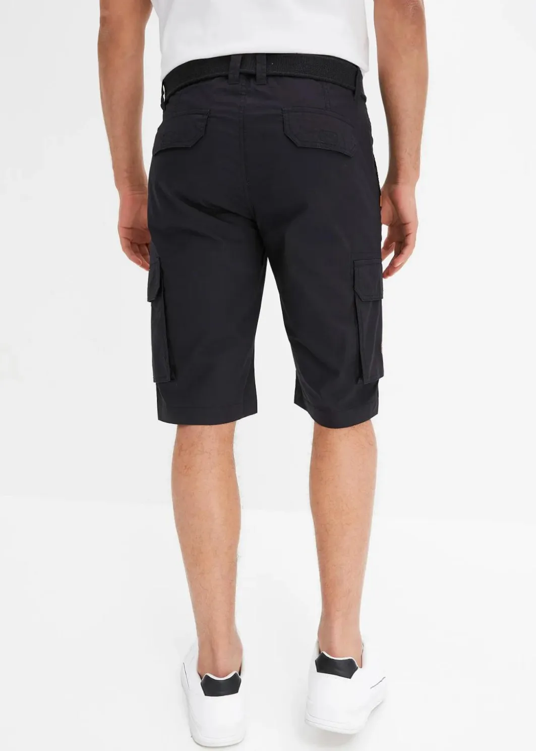 Herren bonprix Hosen|Shorts|Cargo-Bermuda mit Komfortbund und Gürtel, Regular Fit