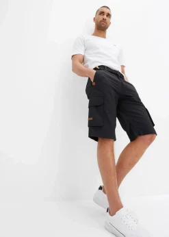 Herren bonprix Hosen|Shorts|Cargo-Bermuda mit Komfortbund und Gürtel, Regular Fit
