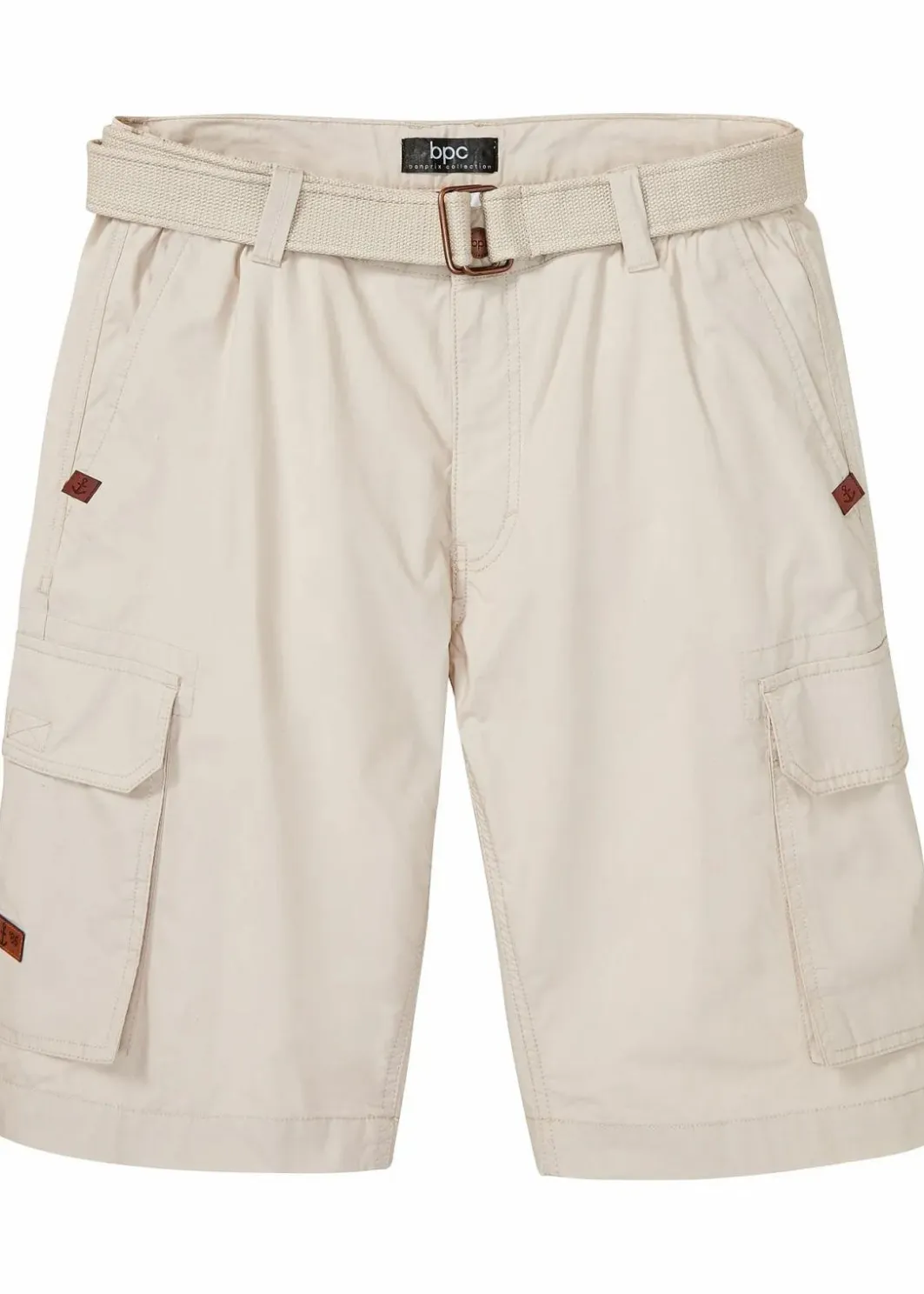 Herren bonprix Große Größen|Shorts|Cargo-Bermuda mit Komfortbund und Gürtel, Regular Fit