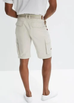 Herren bonprix Große Größen|Shorts|Cargo-Bermuda mit Komfortbund und Gürtel, Regular Fit