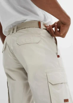 Herren bonprix Große Größen|Shorts|Cargo-Bermuda mit Komfortbund und Gürtel, Regular Fit