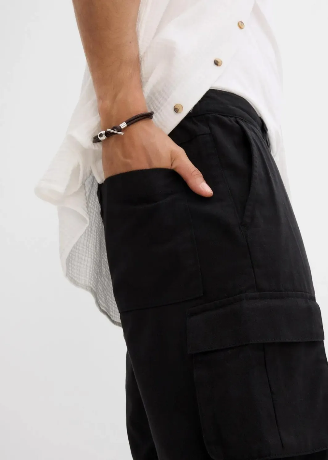 Herren bonprix Hosen|Shorts|Cargo-Bermuda mit Komfortbund, Regular Fit