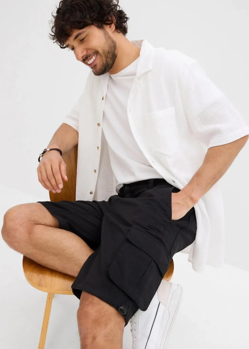 Herren bonprix Hosen|Shorts|Cargo-Bermuda mit Komfortbund, Regular Fit