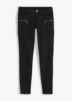Damen bonprix Hosen|Cargohose aus elastischem Baumwoll-Mix